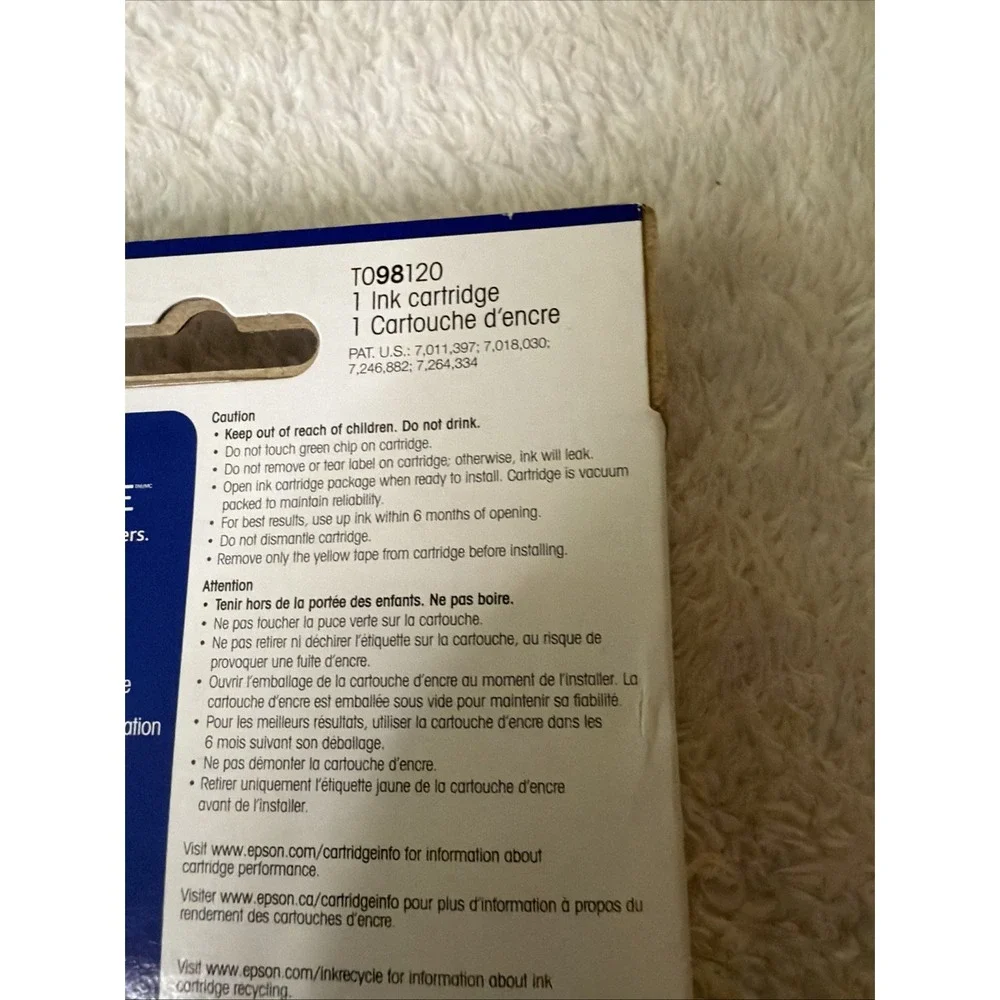 Epson 98 High Capacity Black Printer Ink Cartridge New Genuine Exp 10/2014 NIB